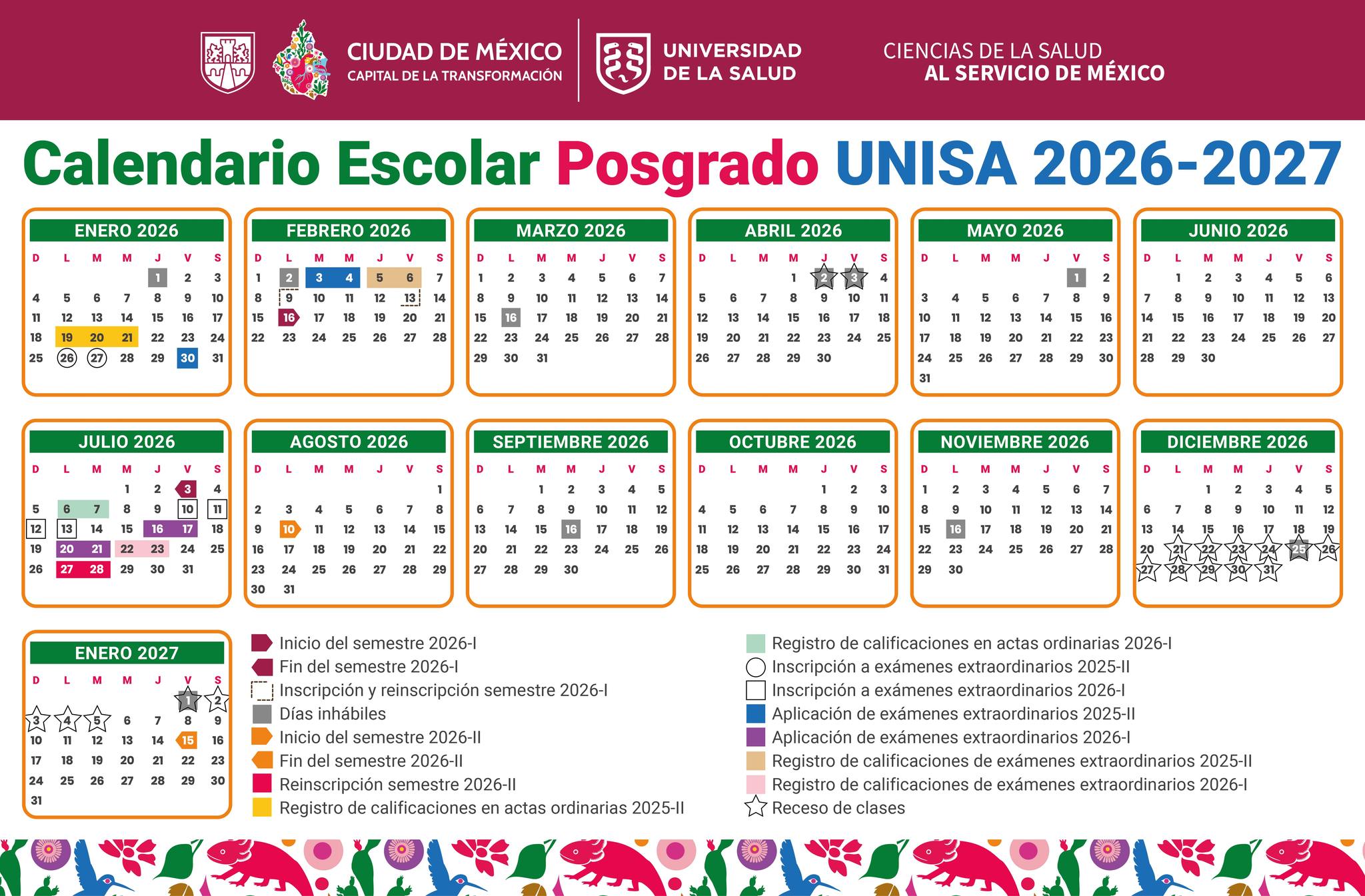 Todxssomosunisa - 📅 Calendario Escolar Posgrado UNISA 2026–2027 La ...