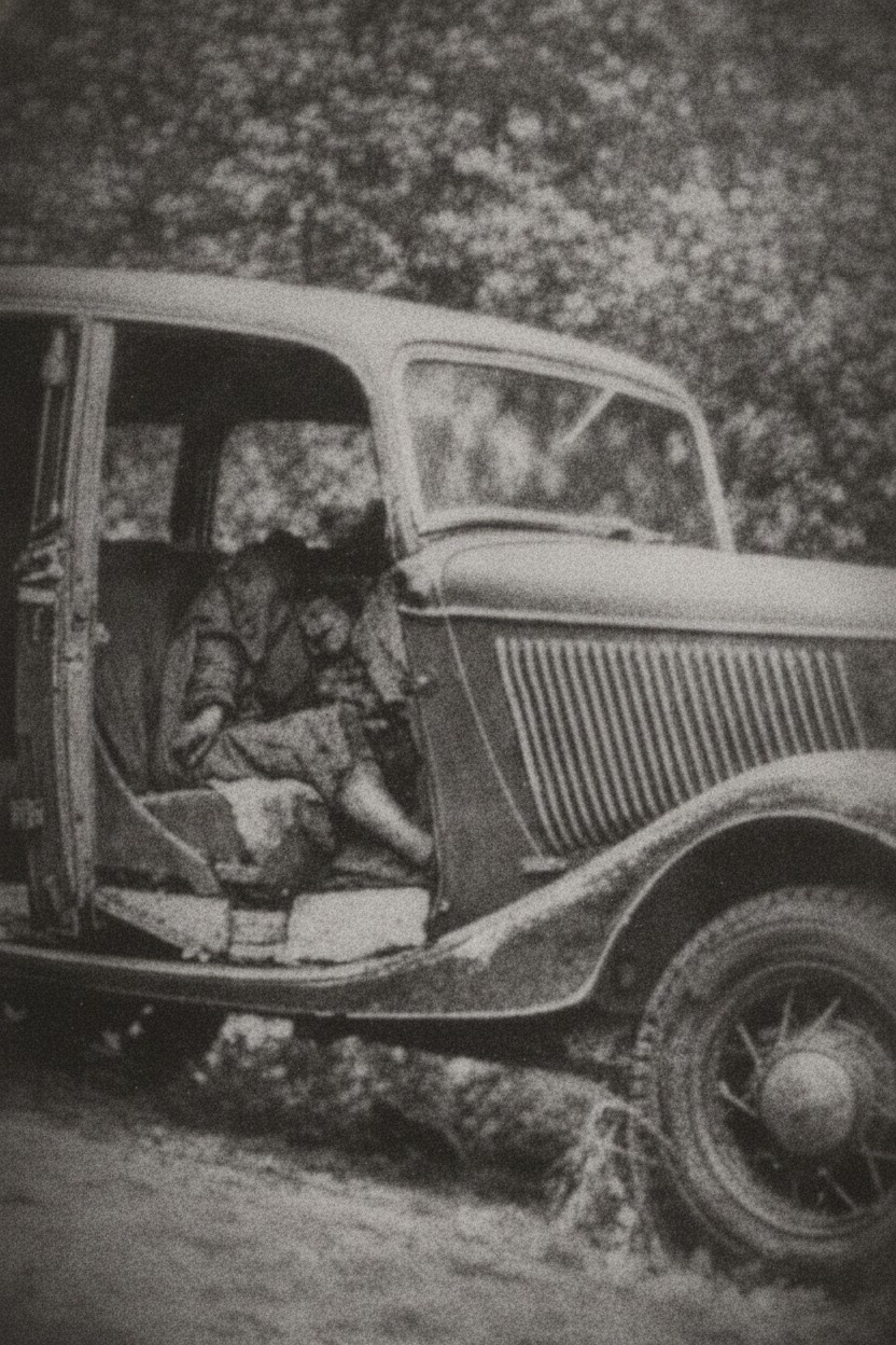 Bonnie and Clyde's 1932 Ford V-8 after fatal ambush | Bonnieville, LA