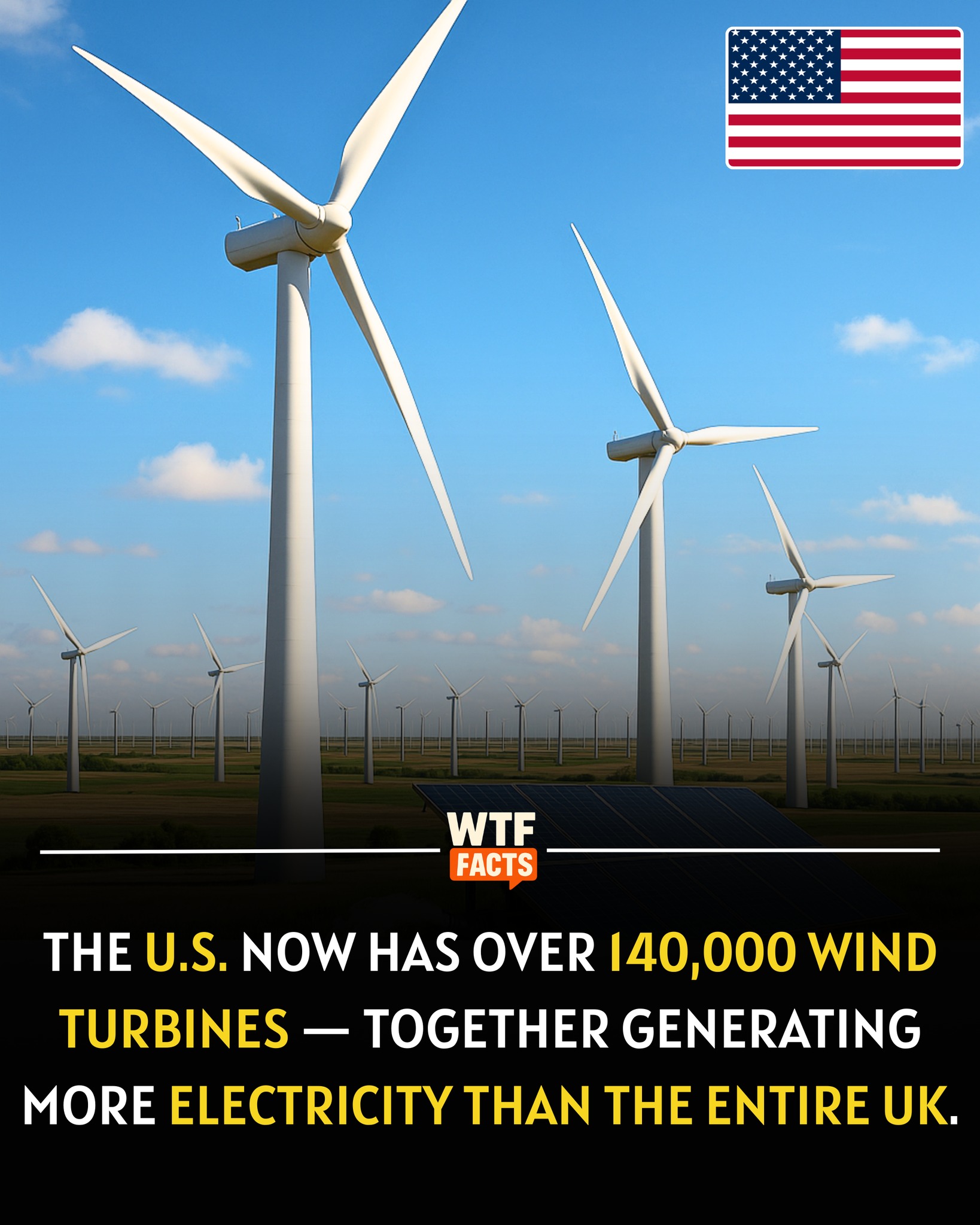 Brilliant - The U.S. now has over 140,000 wind turbines — generating ...