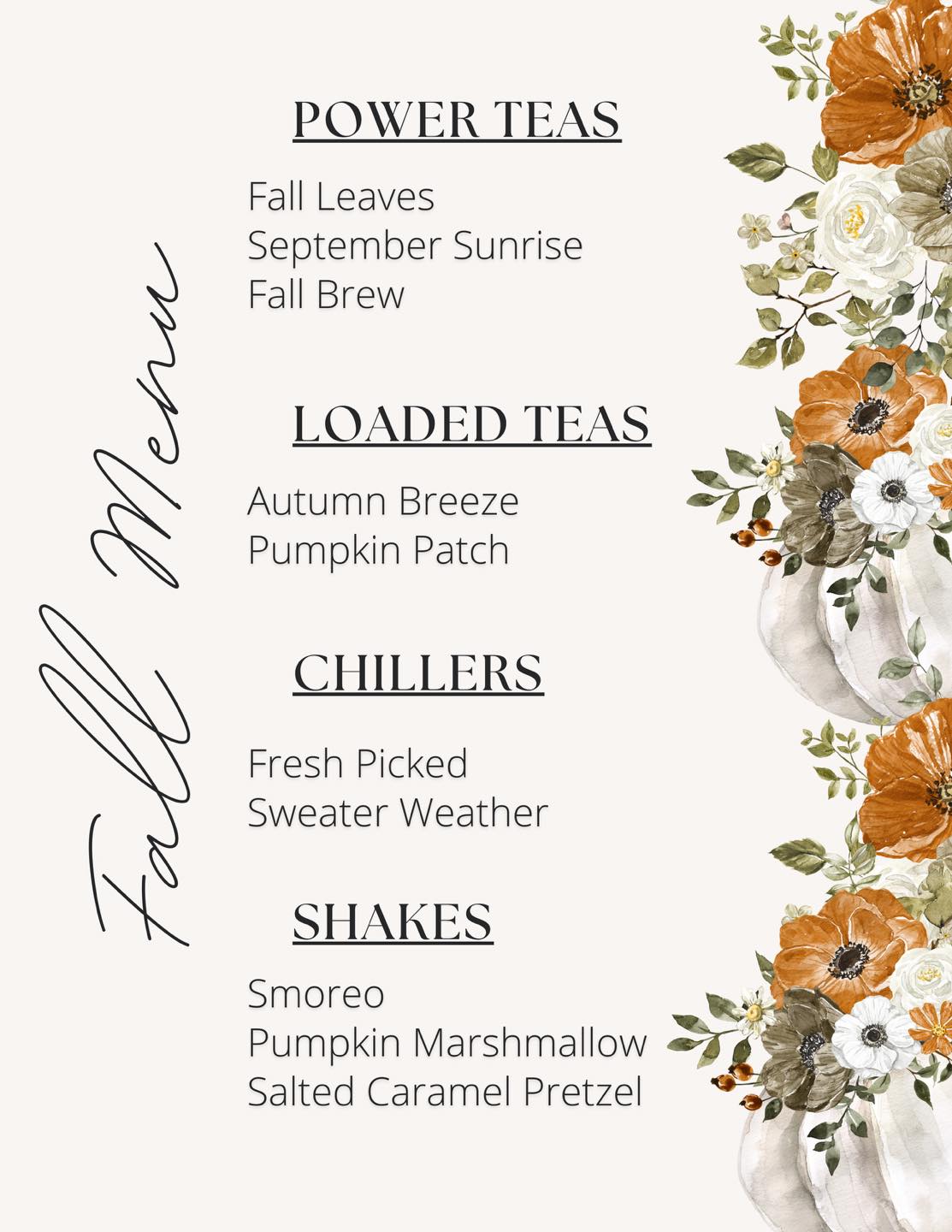 Our fall menu is out now. 🍂🍁... - North Segment Health Hub | Facebook