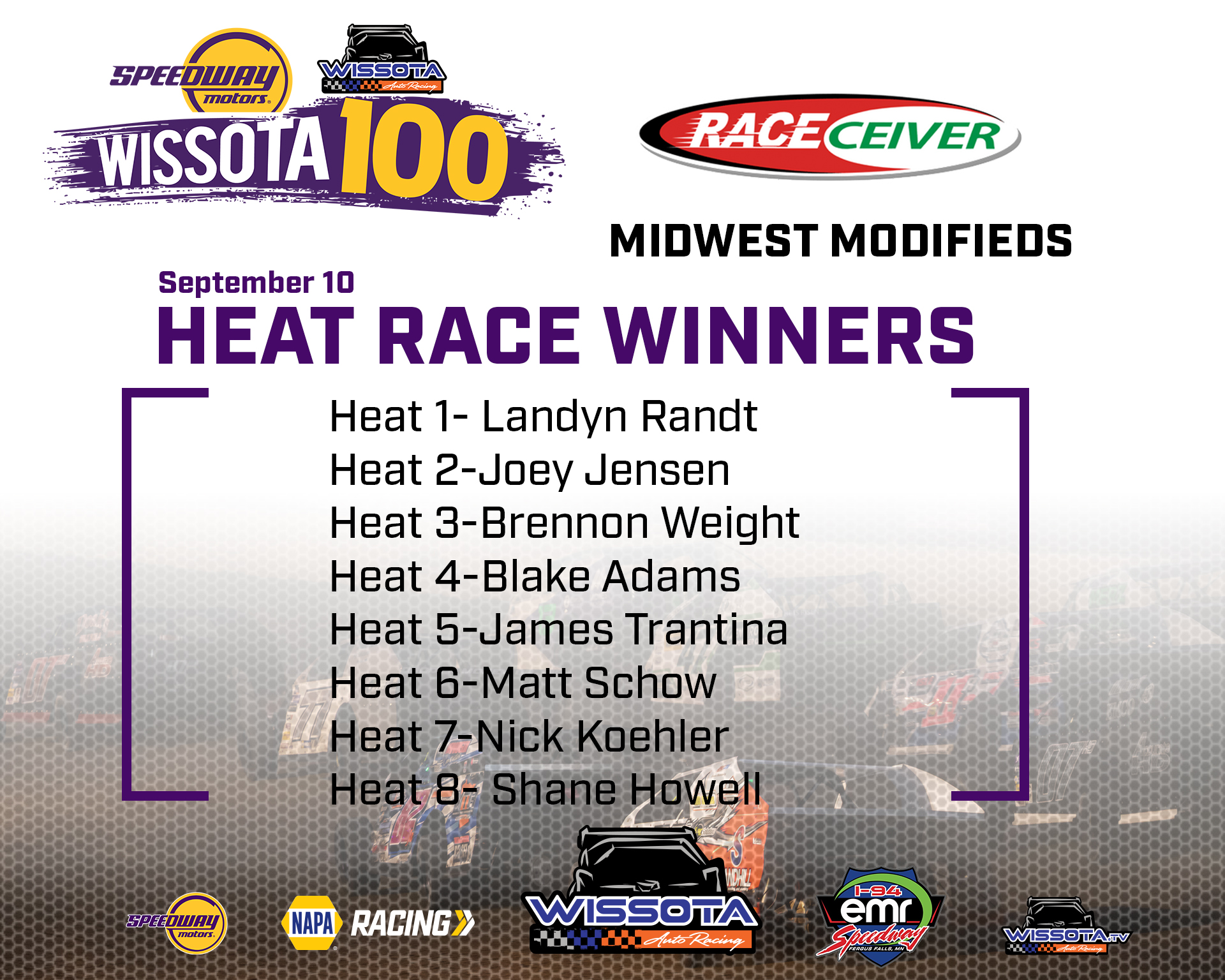 Wissota - RACEceiver Midwest Modified Heat Race winners tonight at the ...