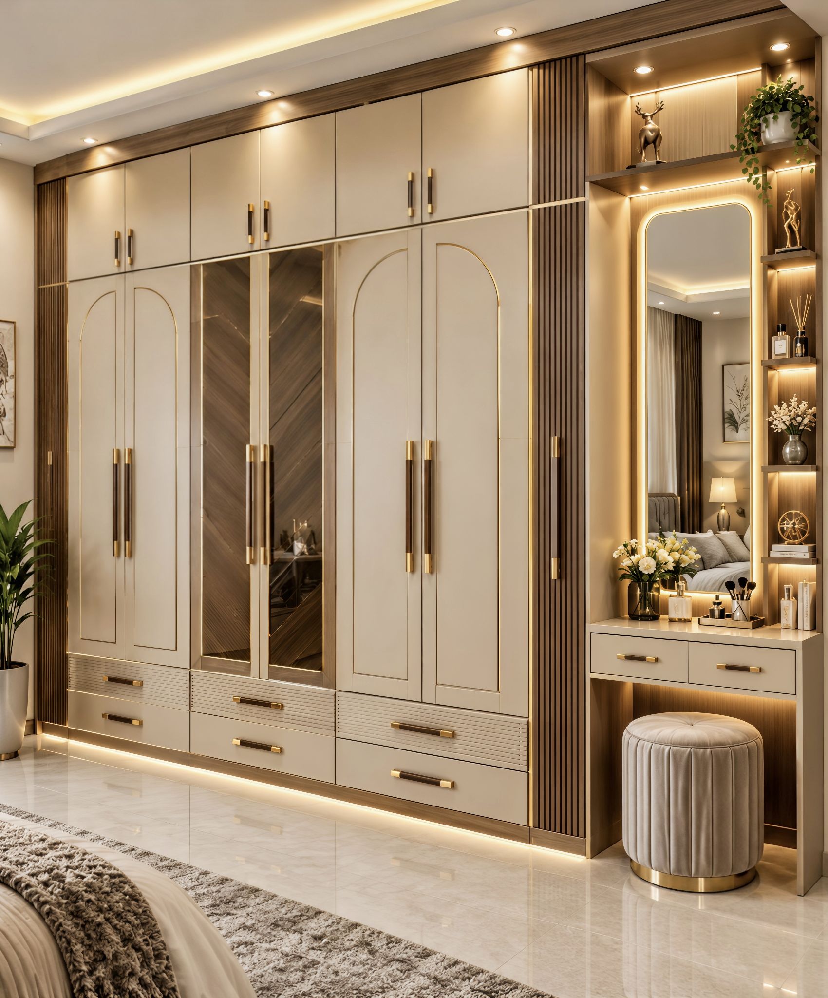 Beautiful wardrobe with dressing table design 💞
