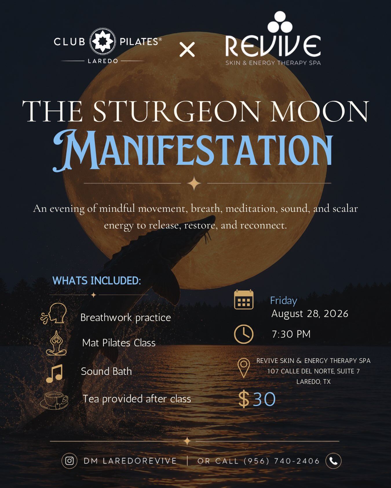 その他 sold out Sturgeon Moon Manifestation event in Laredo, TX on August 28, 2026