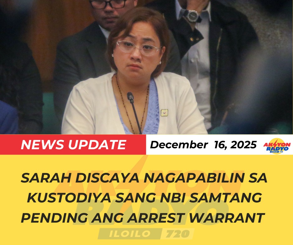 Aksyon - SARAH DISCAYA NAGAPABILIN SA KUSTODIYA SANG NBI SAMTANG ...