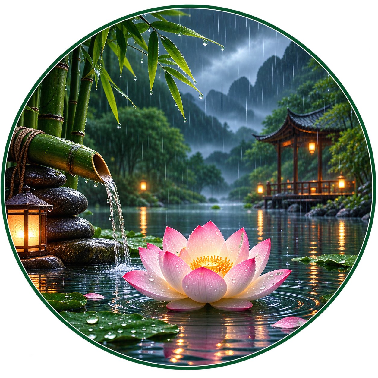 Calming Piano & Bamboo Water Sounds 💚 Stress Relief, Meditation ...