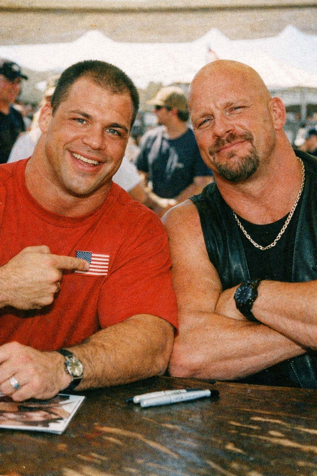 🤝 Stone Cold Steve Austin & Kurt Angle — Two Worlds, One Era