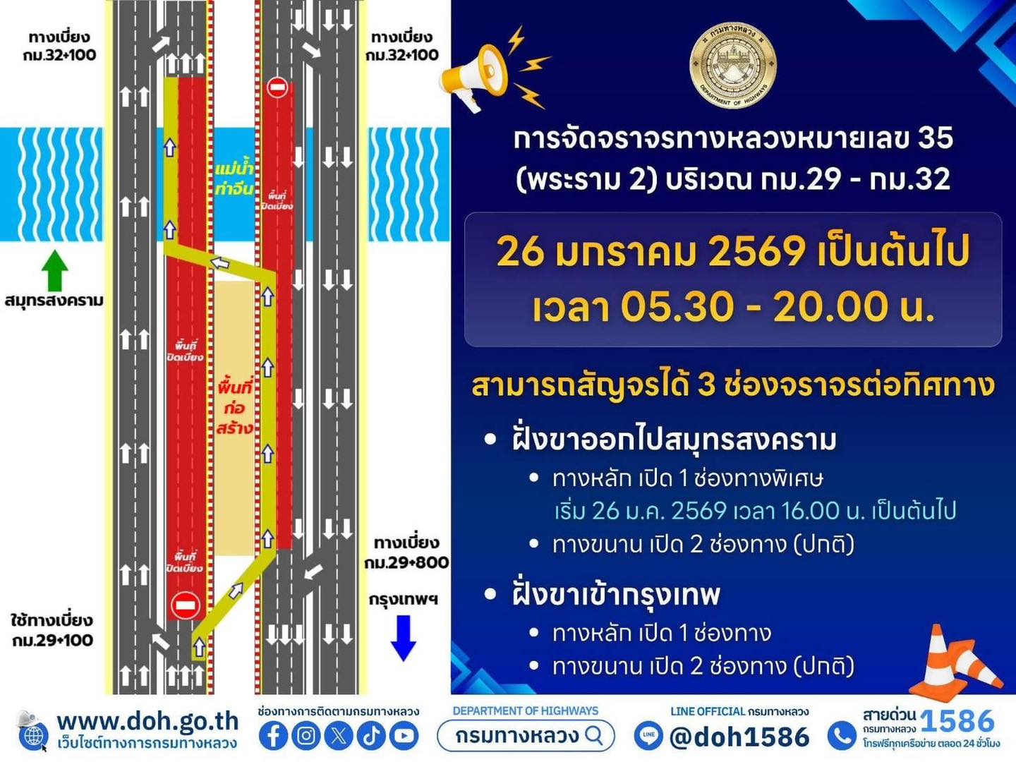 JS100 - การจัดจราจร #ถนนพระราม2 ช่วง กม.29-กม.32... | Facebook
