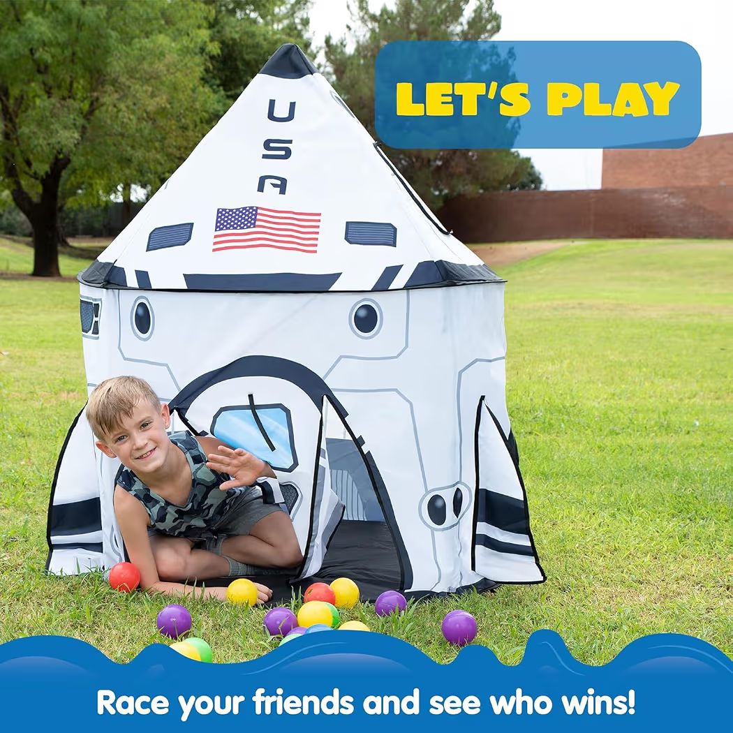 Unlock your child's imagination with this Space Rocket Play Tent I spo