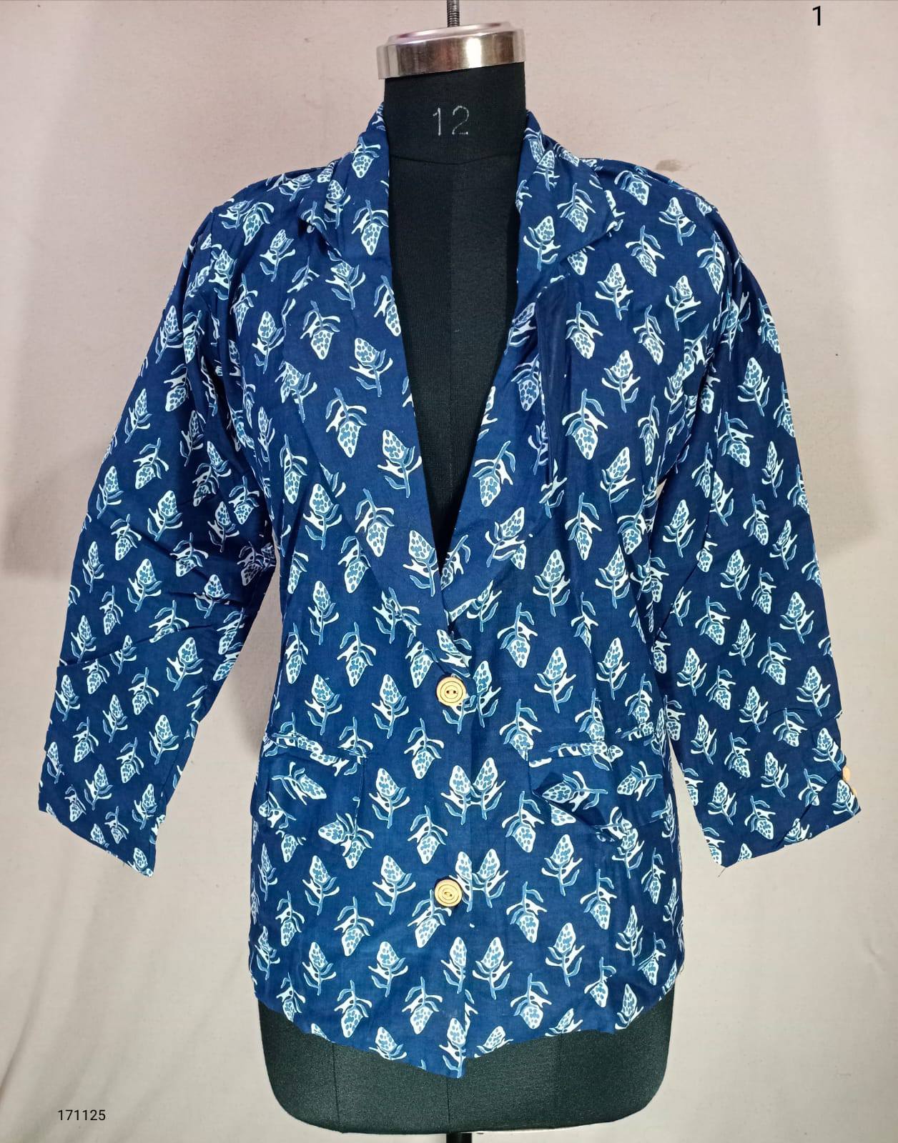 Royal Blue velvet Blazer Coat