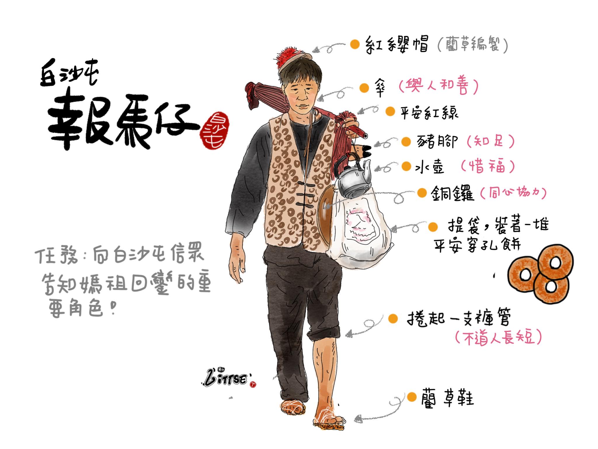 Littse - 白沙屯媽祖回鑾靈魂人物-報馬仔 在熱鬧的白沙屯媽祖進香活動裡 最後回鑾時 有一個超吸睛的角色 叫做「報馬仔」！ 他有著非常 ...