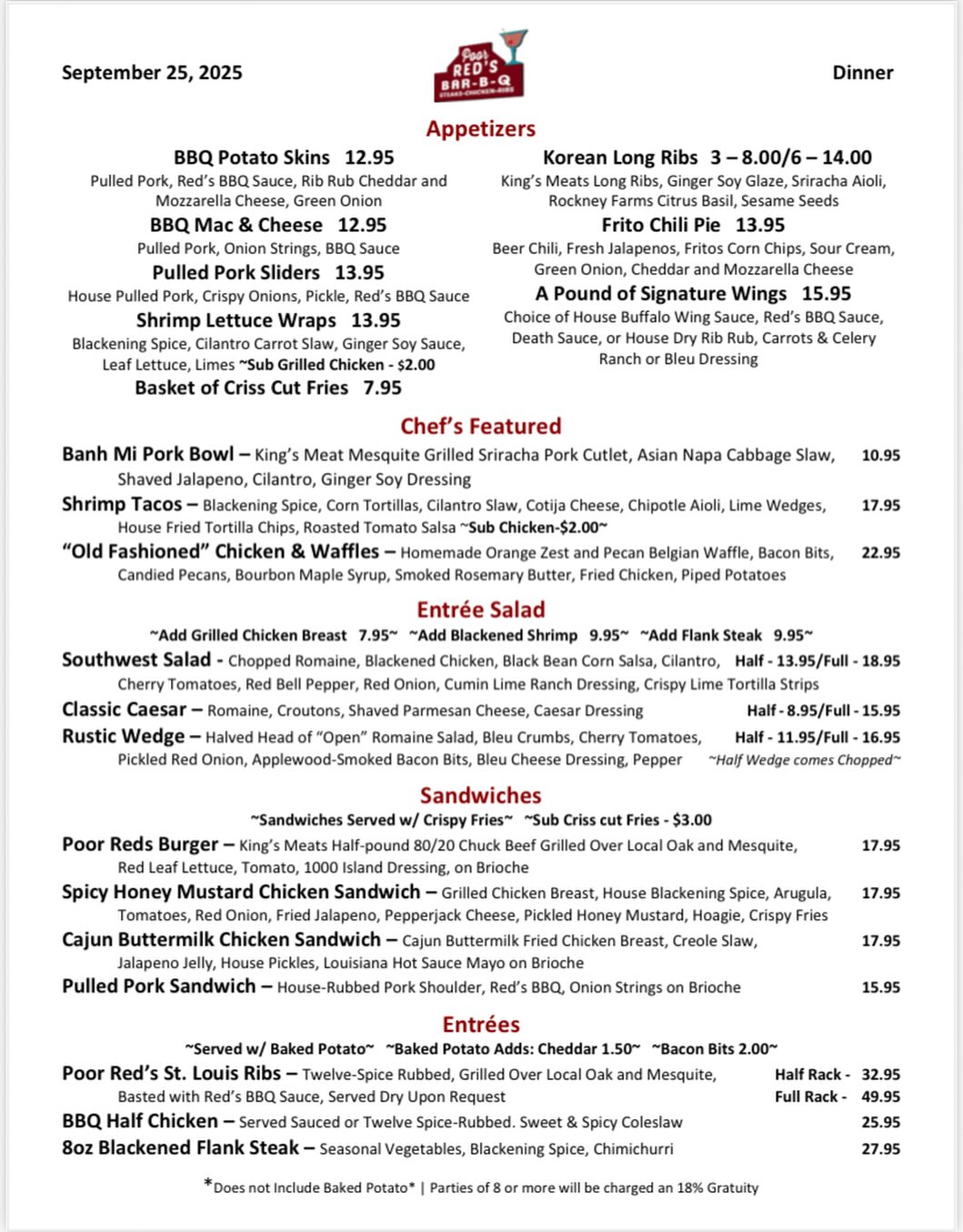 Poor - We are up and running at full speed with a full menu!! Thank you ...