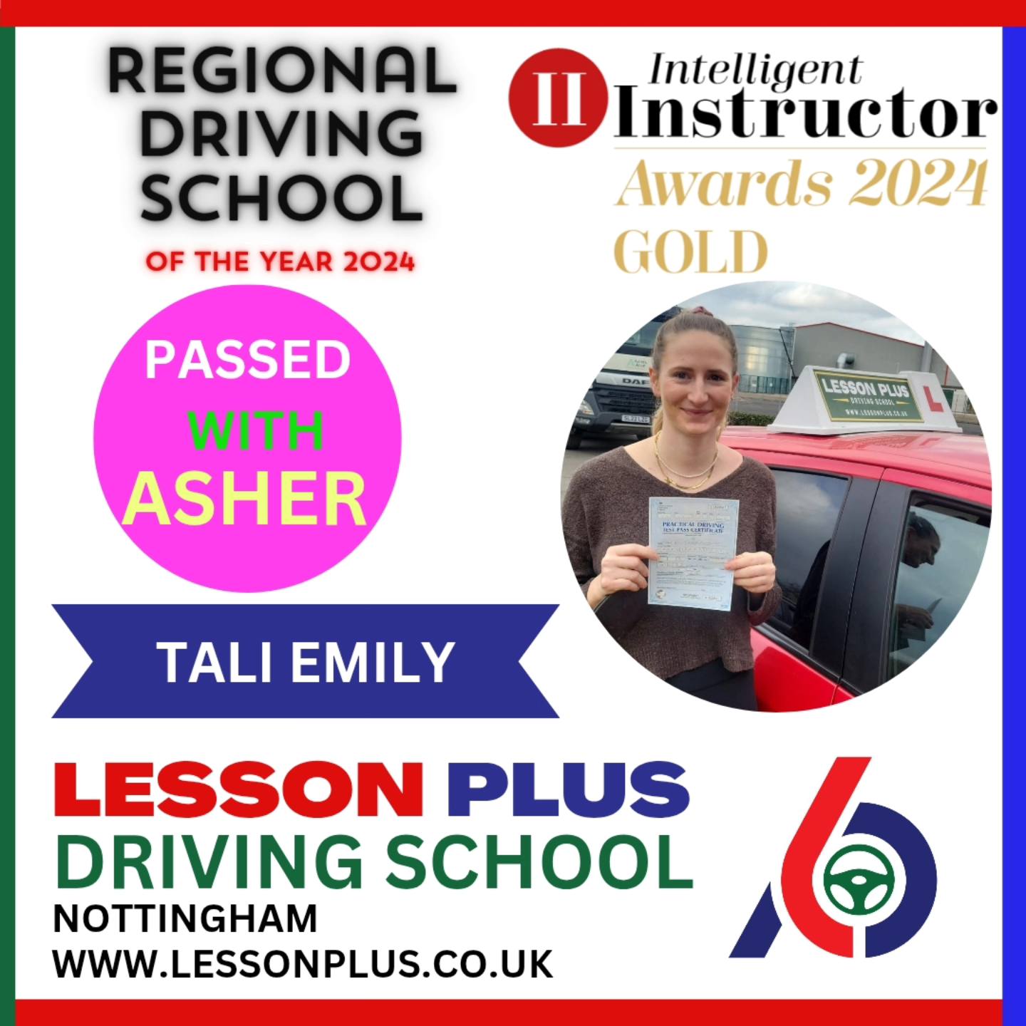 Lesson - Congratulations to Tali Emily passing on Driving Test with ...