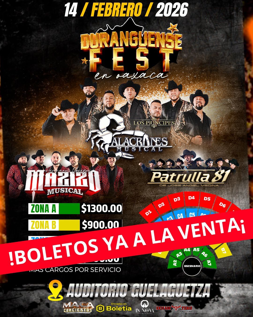 Eventos - 🤠 Duranguense Fest 📆 14 febrero 2026 ⏰ 9 PM 📍 Auditorio ...