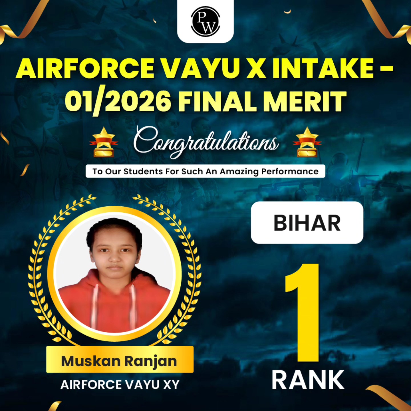PW - Heartiest congratulations to Muskan Ranjan for their remarkable ...