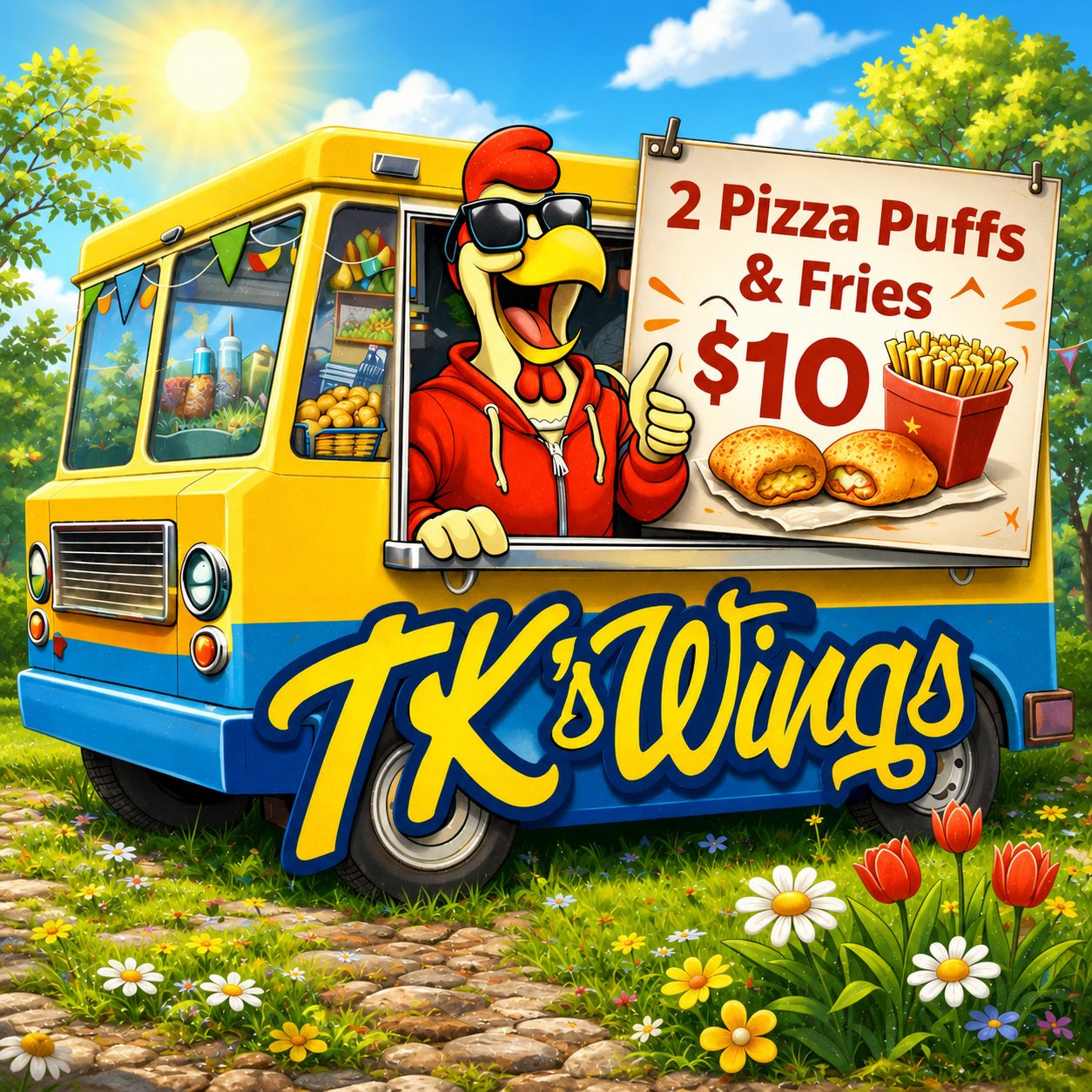 TK's Wings Rantoul, IL Thursday Special: 2 Pizza Puffs and Fries
