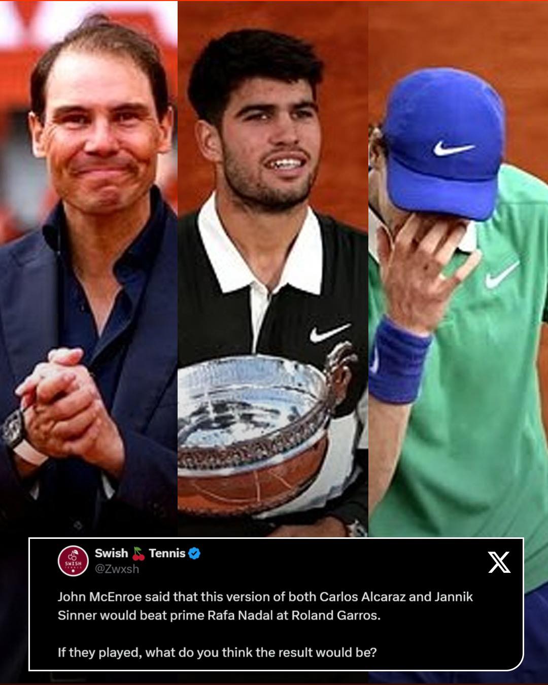 Tennis - 🔥 Debate ignited! John McEnroe claims today’s Carlos Alcaraz ...