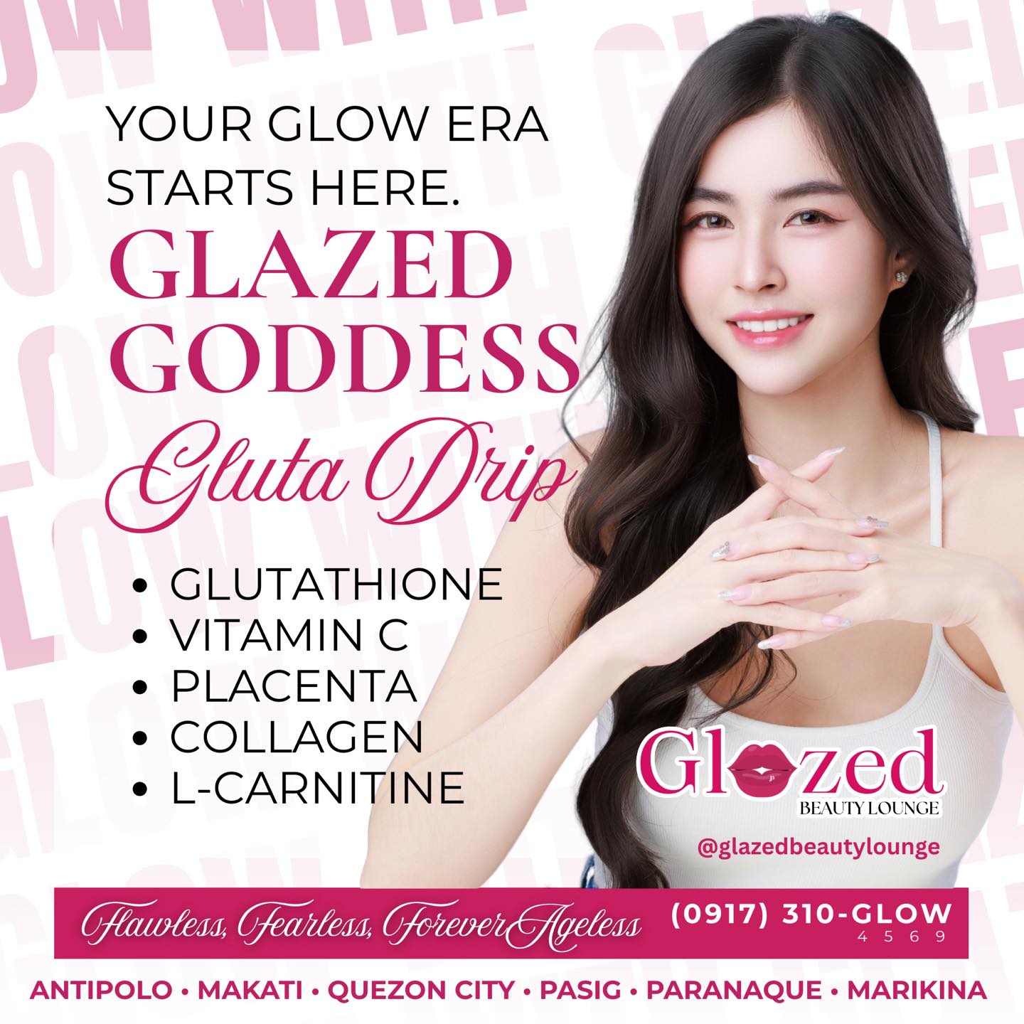 placenta and glutathione injection ✨ Welcome to your Goddess Era. ✨ Introducing Glazed Goddess — our premium Gluta Drip designed to elevate your glow from the inside out. Carefully blended to support brighter-looking skin, a more DailyNutrition Research Products International Corp Variants:Bloom + Glow + Sleep