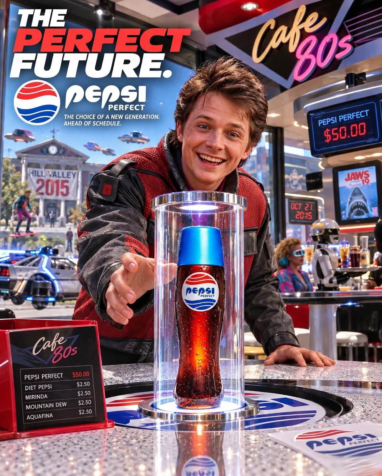 Back to the future Pepsi Perfect AI photo