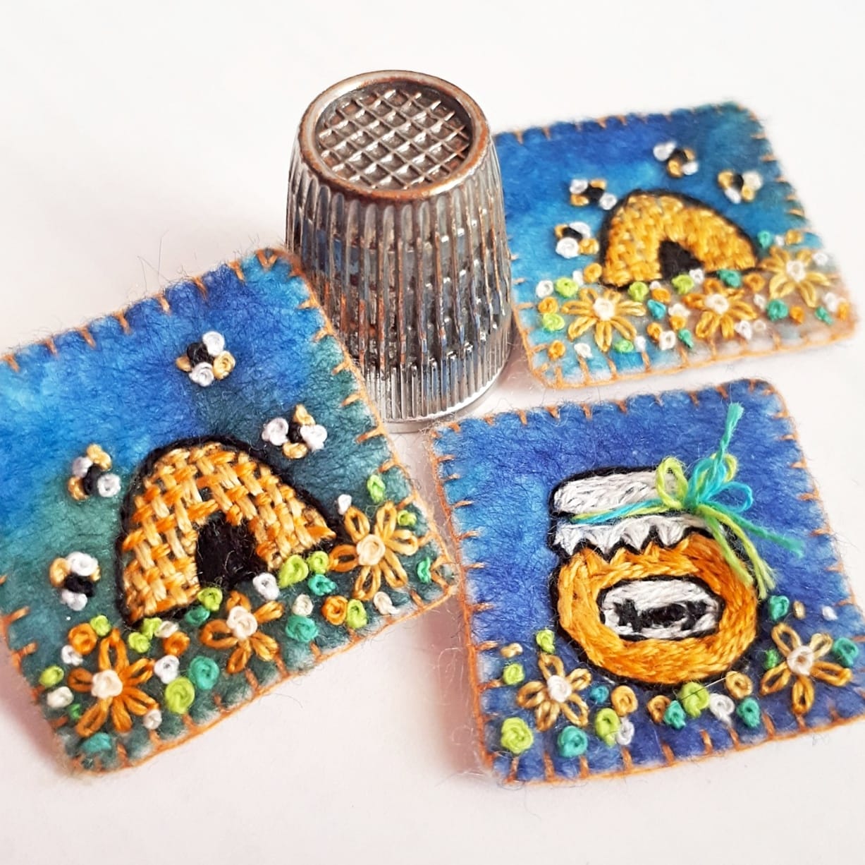 Stitchmikki - Some more 'inchies'. Each tiny embroidery...