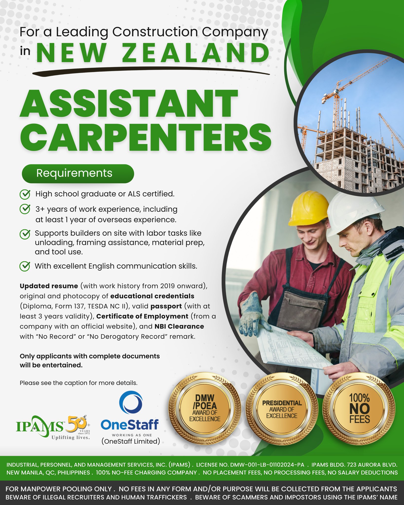 Industrial - ️ ASSISTANT CARPENTERS – NEW ZEALAND NEEDS YOU! See the ...