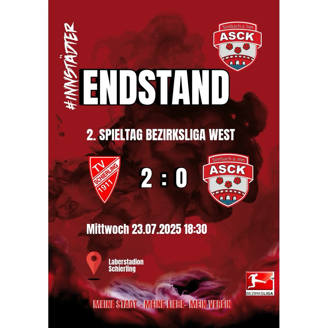 ASCK - 🔥 BEZIRKSLIGA WEST – 2. SPIELTAG 🔥 TV Schierling 2:0 ASCK ...