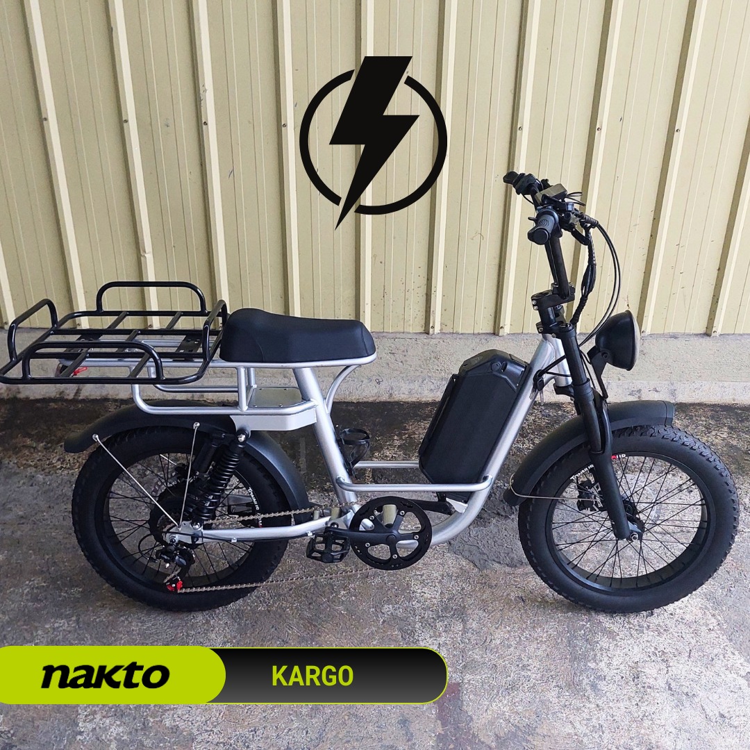 nakto cargo electric bicycle Ranger Premium Mountain Bike Demand Throttle MAX LOADING This mini cargo e-bike is