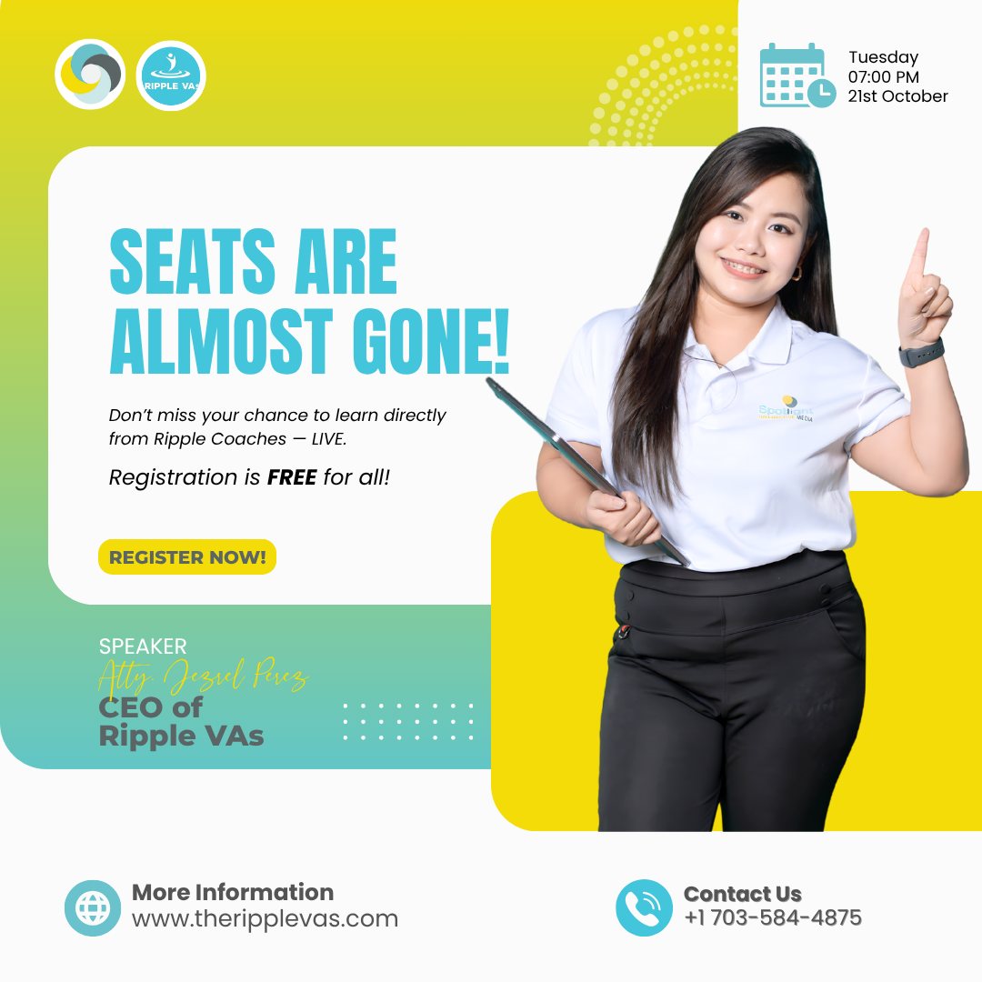 Ripple - 🚨 Seats are almost gone! 🚨 Join us on our FREE Training for ...