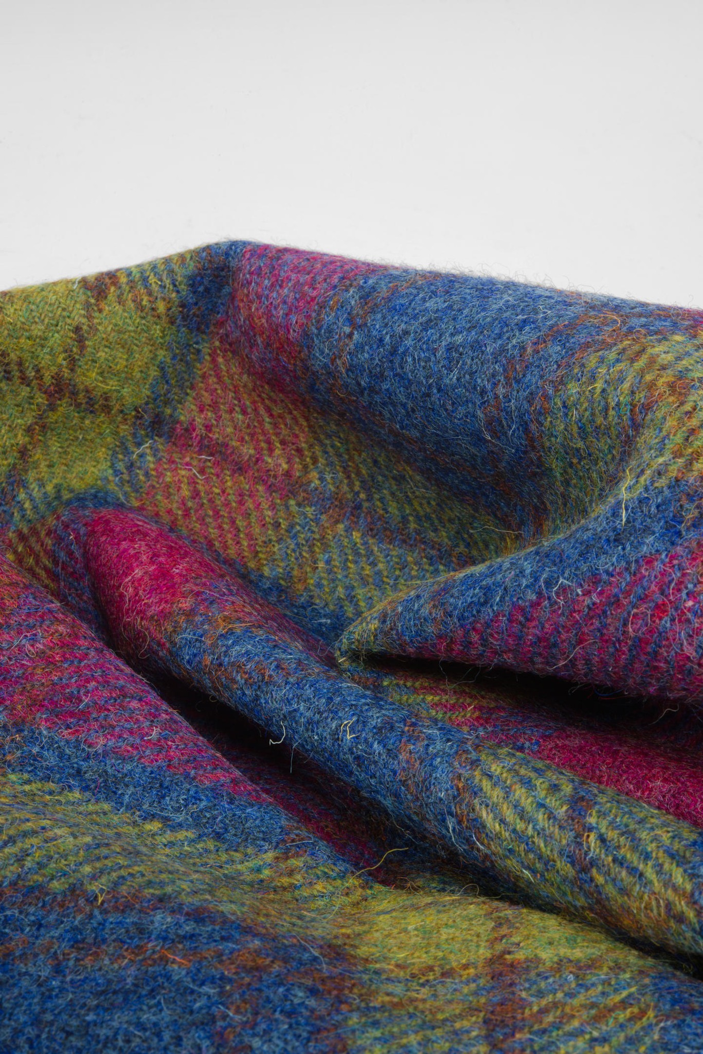 Harris Tweed A0263 with grey and purple tones and burgundy overcheck