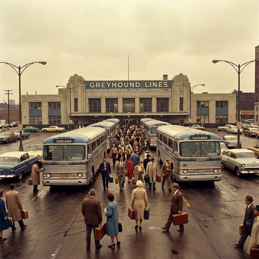 Vanished - Greyhound buses and travelers at Chicago's intercity ...