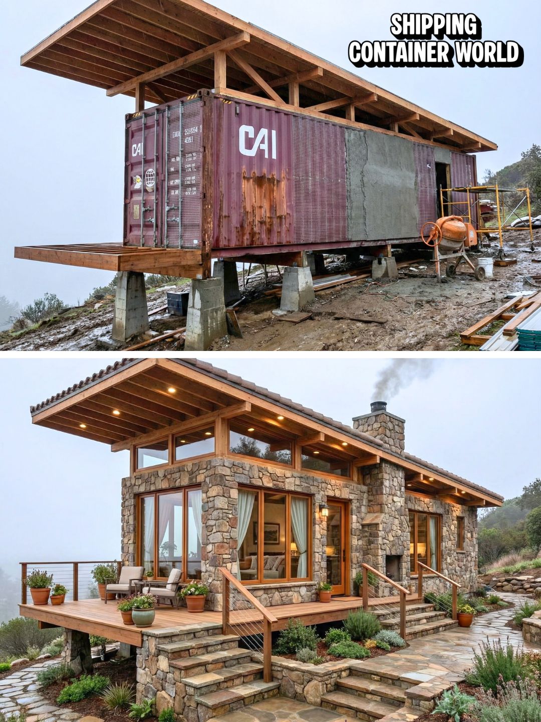 Shipping - UNRECOGNIZABLE TRANSFORMATION: Rusty 40ft Metal Box to ...