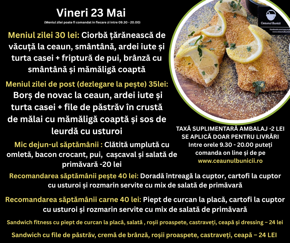 Ceaunul Bunicii - Meniul zilei 30lei: Ciorbă ardelenească... | Facebook