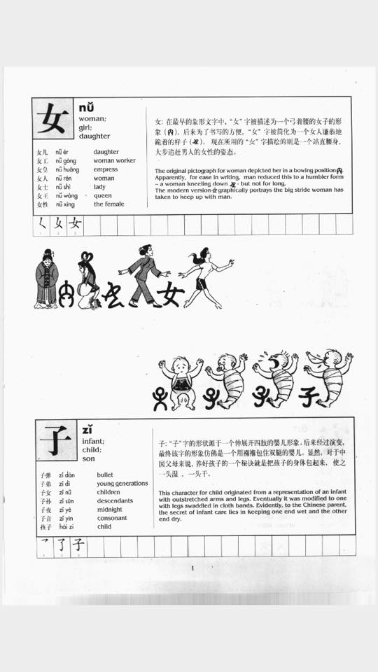 Fancy Butterfly Chinese 趣味汉字 Interesting Chinese Character 1 女vs 子can You Remember Them Easily 图片摘自 趣味汉字 Facebook
