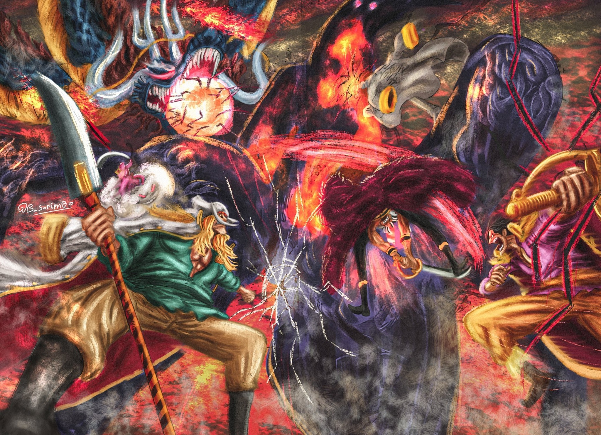 OPMOS - Strongest line up v.s Imu 🔥🔥🔥 Coloring by @b_sarimbo #onepiece ...