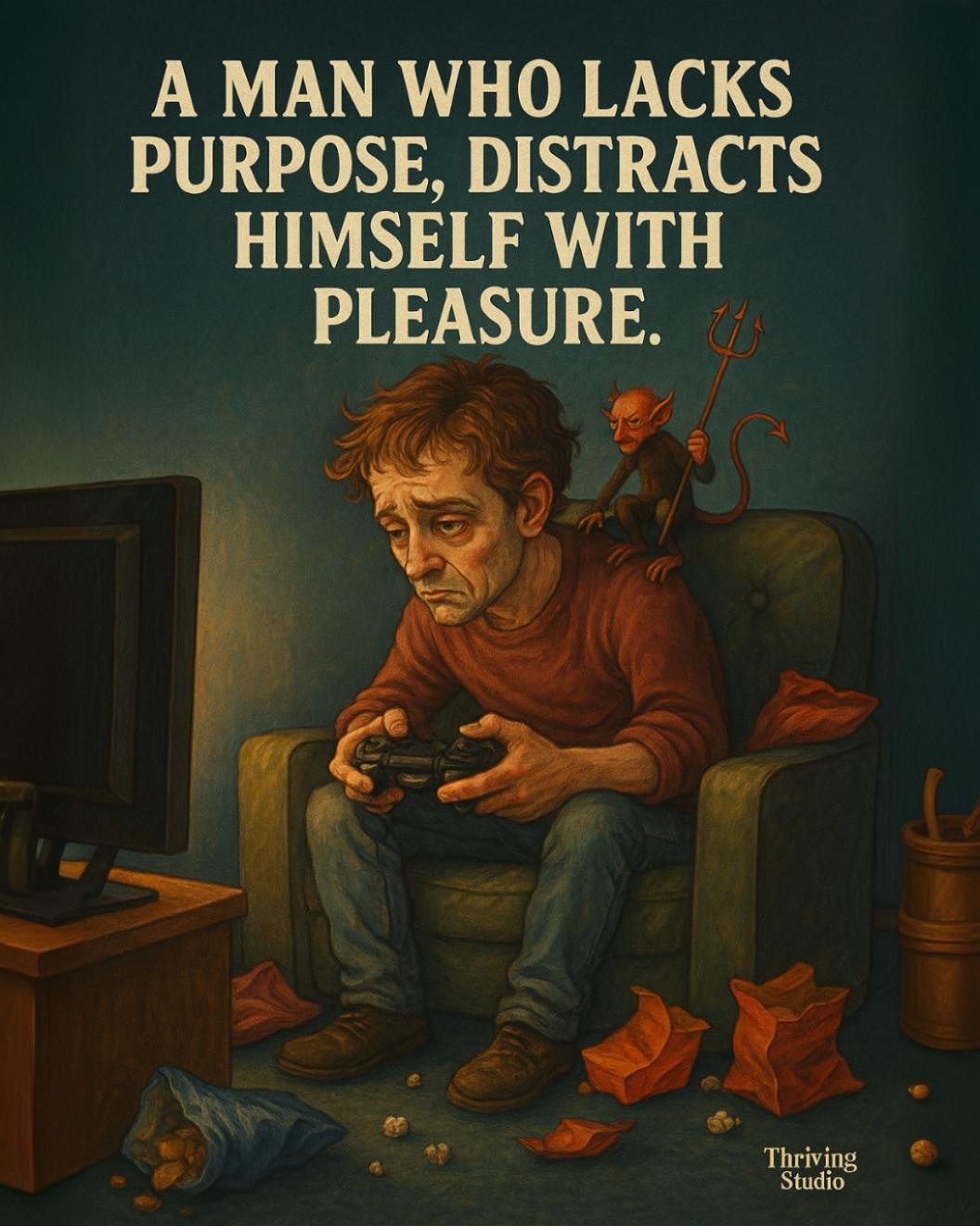 Thriving - A man who lacks purpose distracts himself with pleasure. But ...