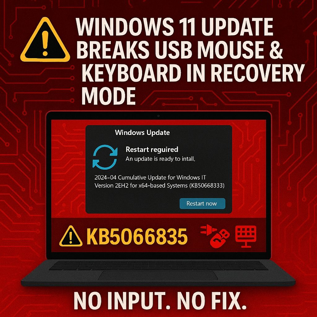 Tech - ⚠️ Windows 11 Update Breaks USB Mouse & Keyboard in Recovery ...