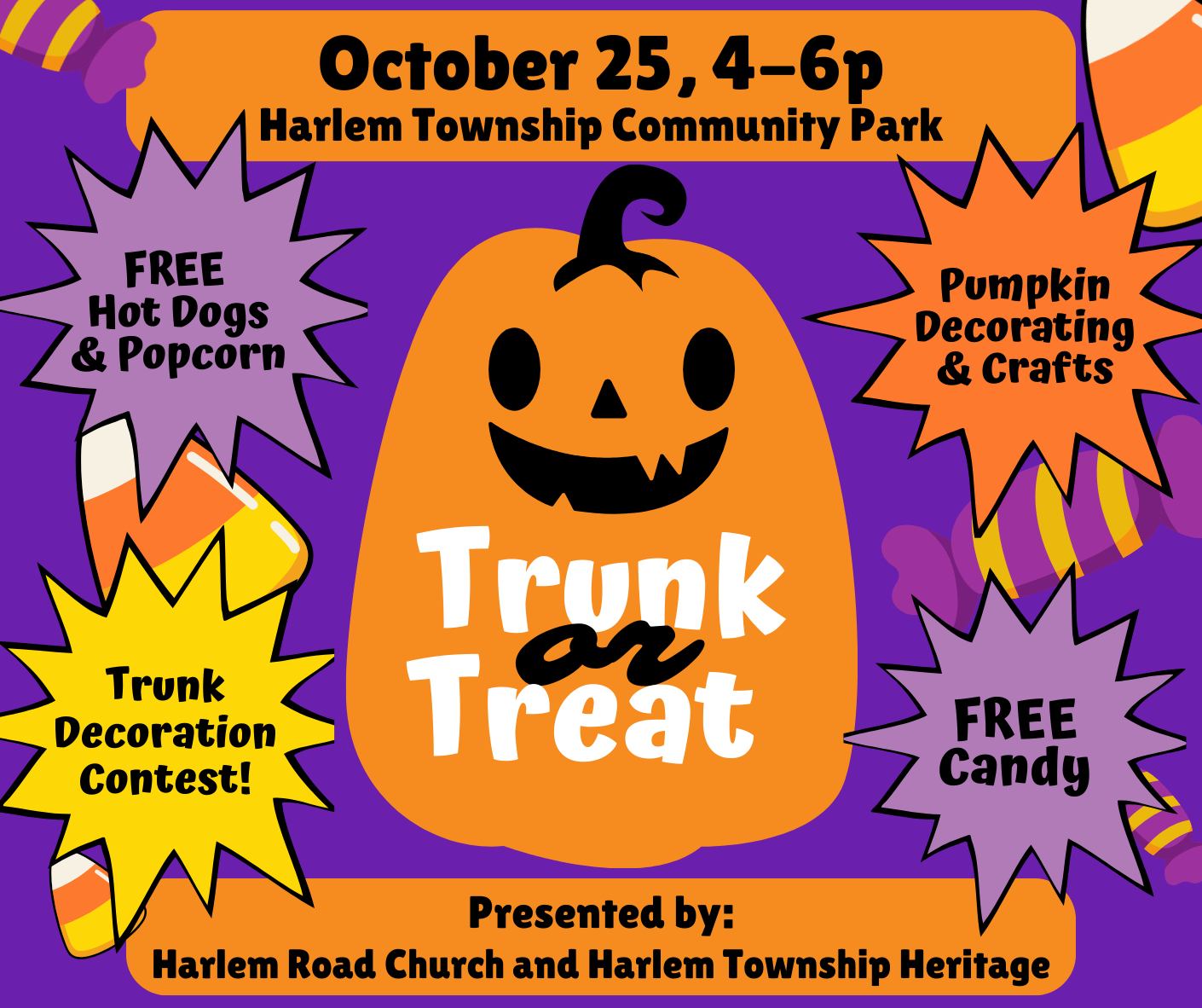 🎃 Save the Date – Trunk or Treat is... - Harlem Road Church | Facebook