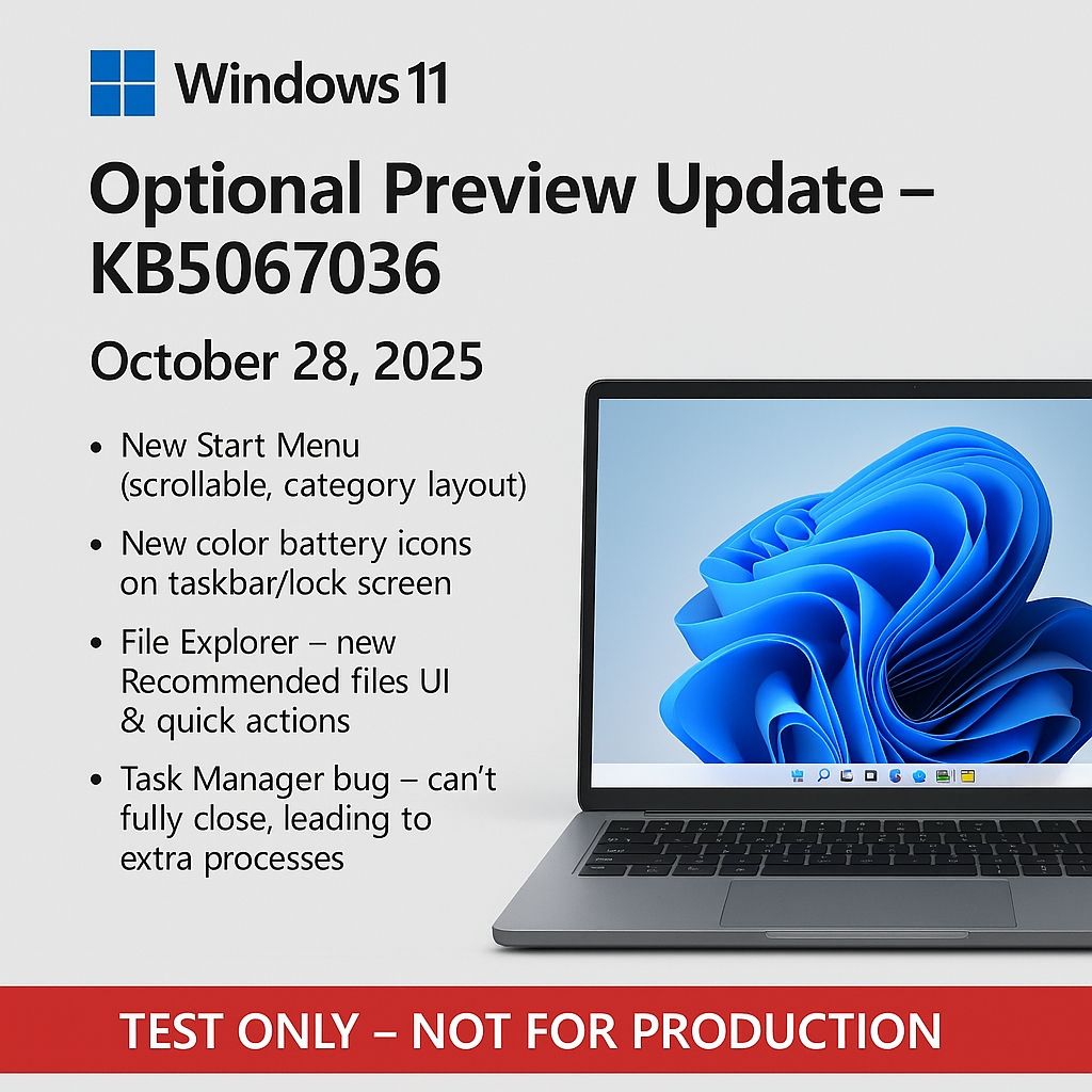 Tech - 🆕💻 Windows 11 KB5067036 Preview Update is Live! 📅 Released ...