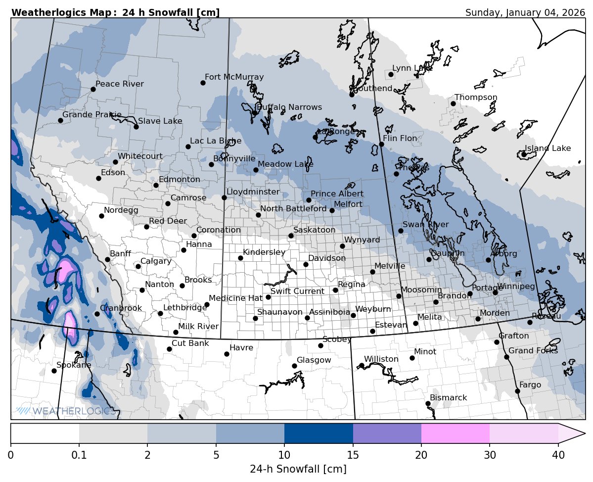 Weatherlogics - Here is our snow forecast map for tomorrow - Sunday ...