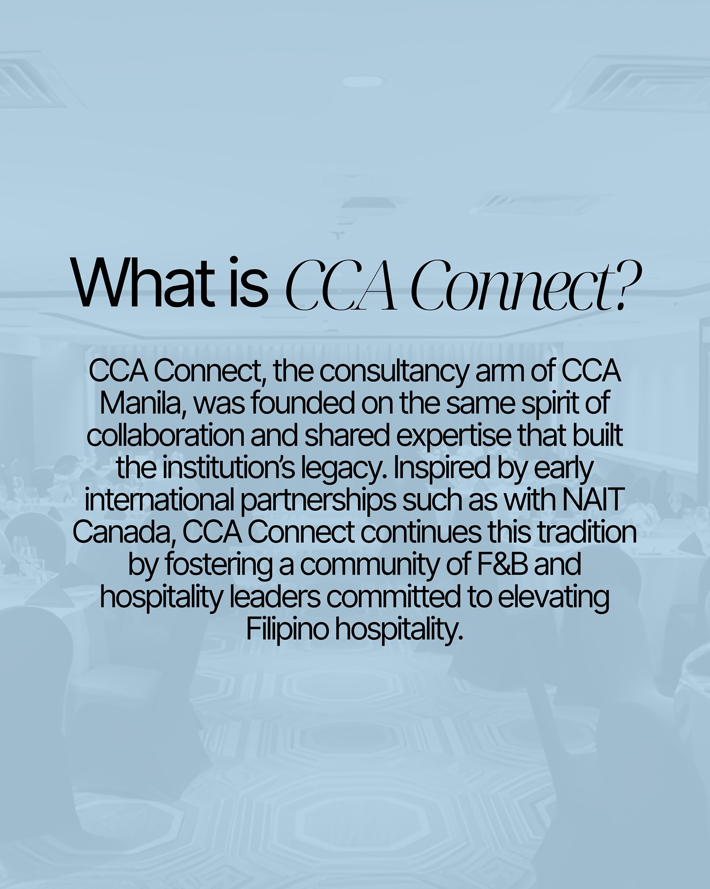 CCA Manila - The future of Filipino hospitality starts... | Facebook