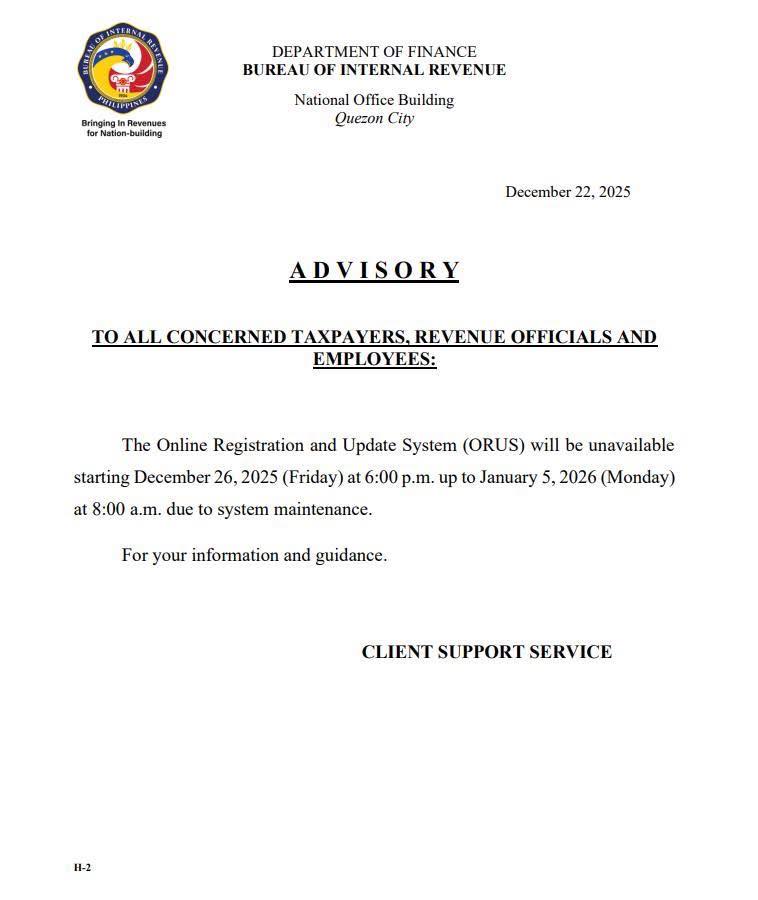 BIR ADVISORY... - BIR Revenue District Office 030 - Binondo | Facebook