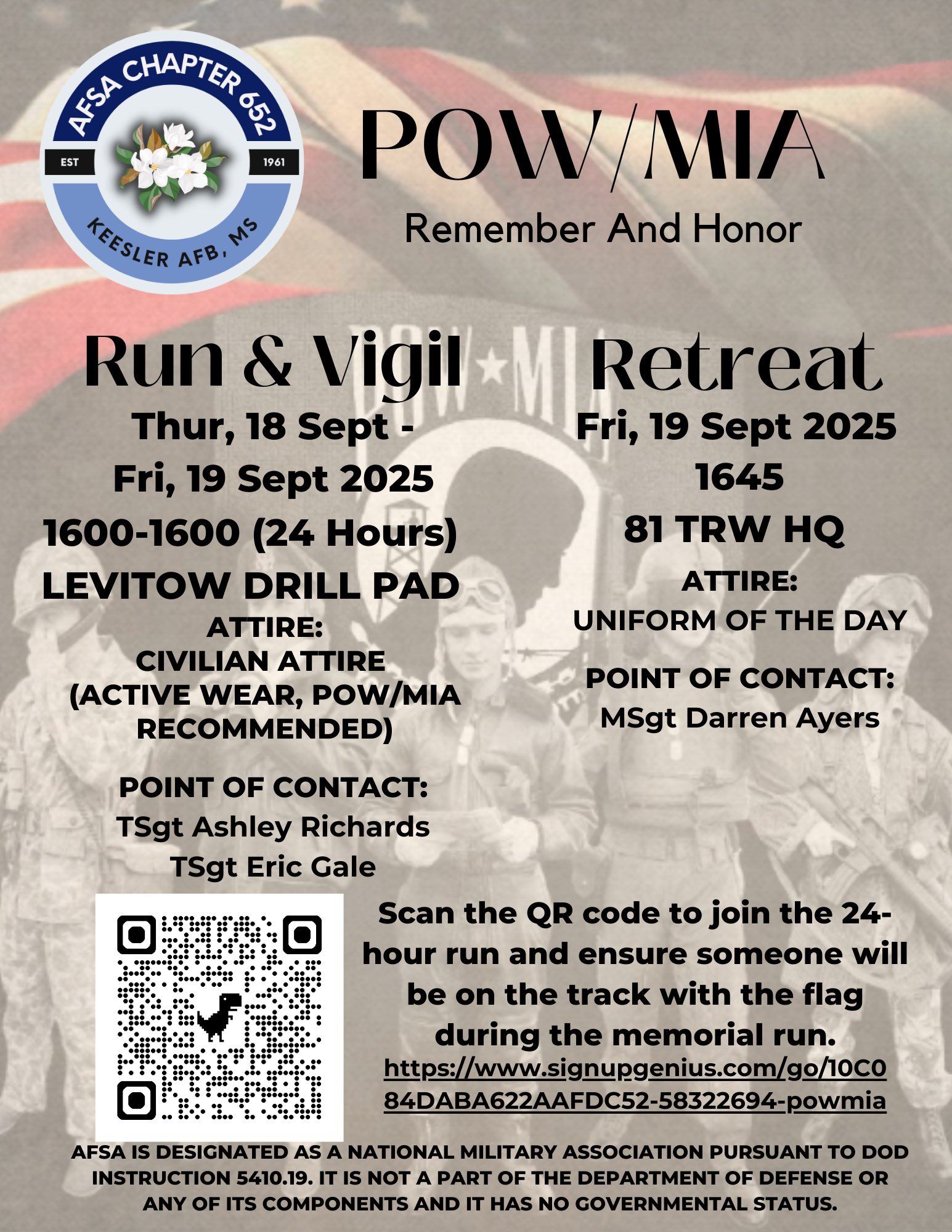 Keesler annual POW/MIA... - AFSA Chapter 652 Keesler AFB | Facebook