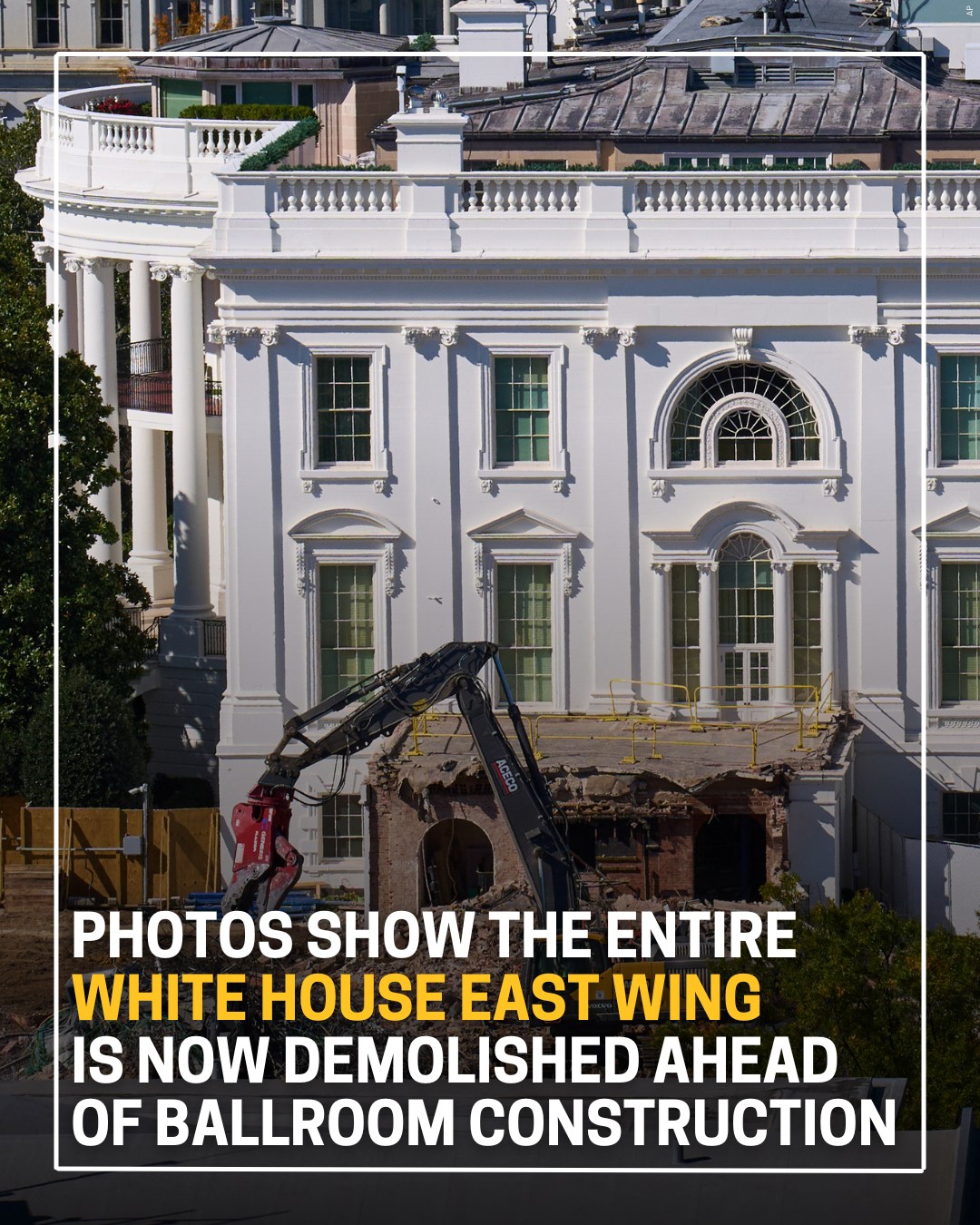 WIBW - White House East Wing demolished as Trump moves forward with ...