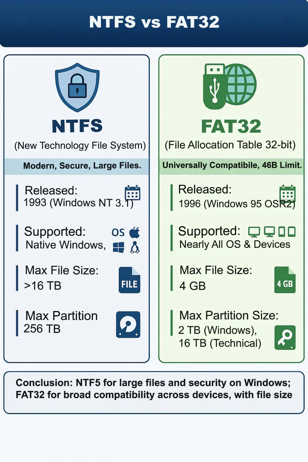 Tech Whiz Ajith - NTFS or FAT32? 🤔 Here’s a simple... | Facebook