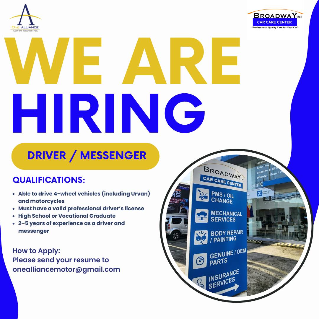 Messenger and Liaison Hiring | # **Hiring: Utility/Messenger🏍️🧹 ...