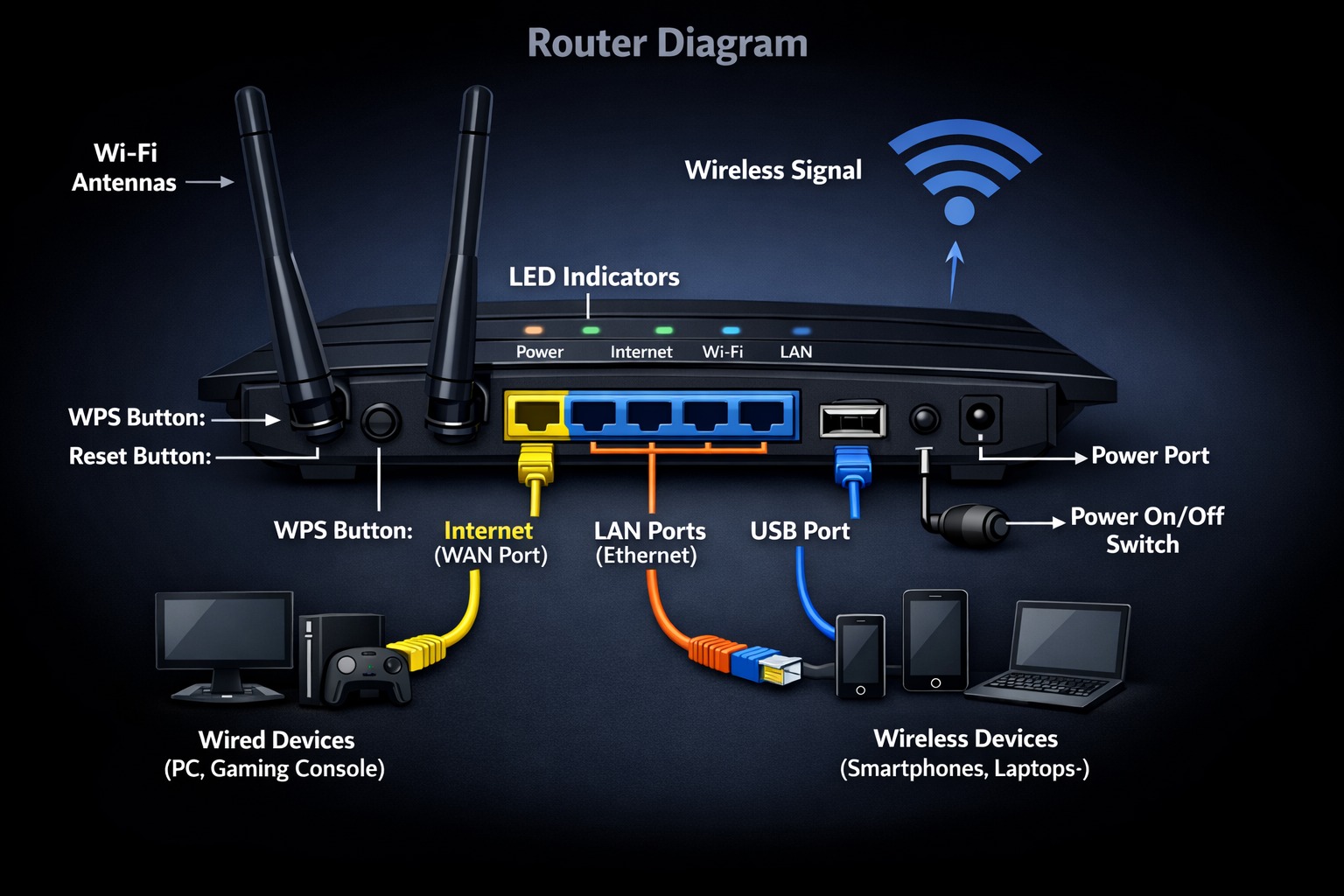 Tech - 🚀📚 Boost your tech skills! This Wi‑Fi router diagram helps you ...