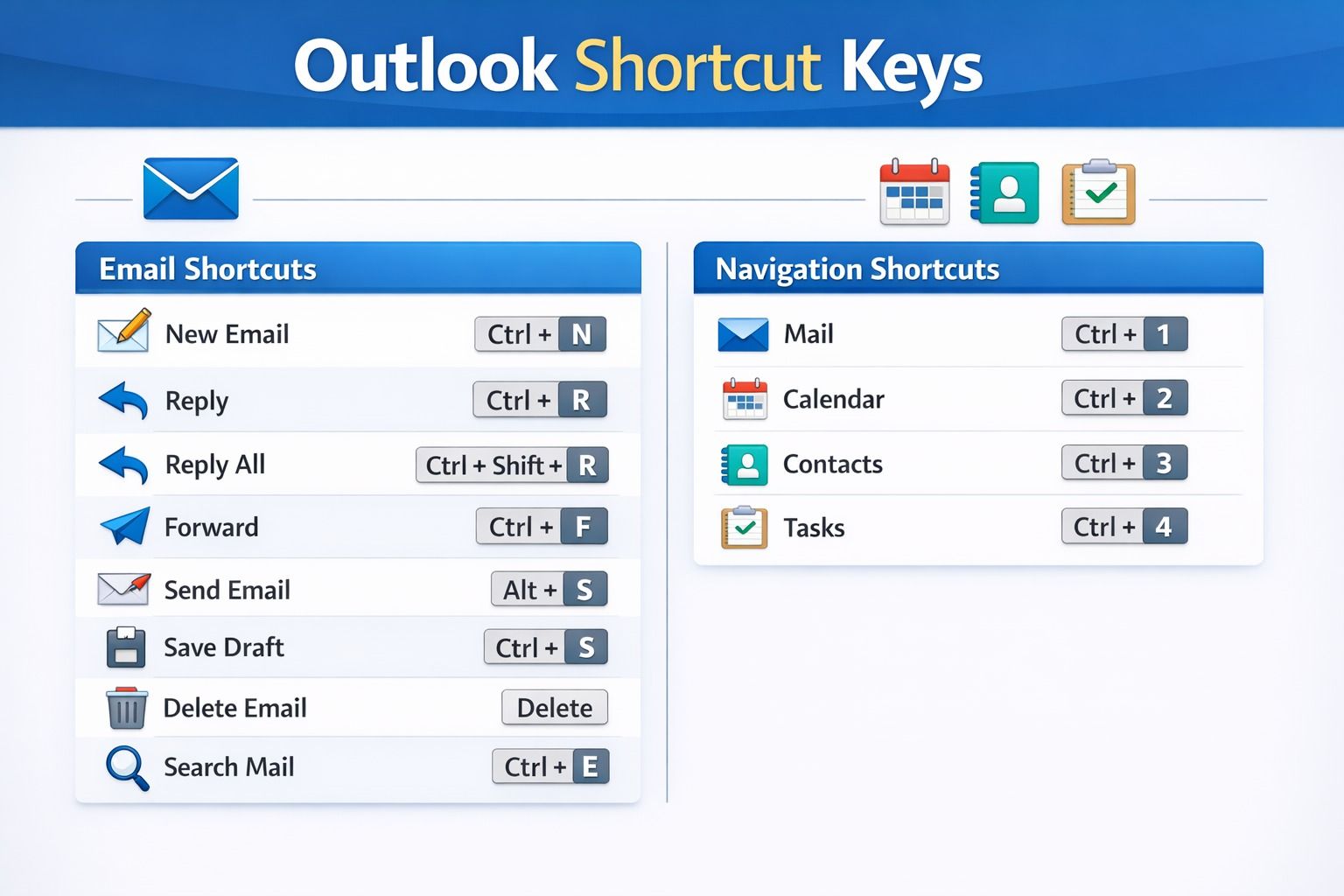 Tech - Mastering Outlook with these quick and handy shortcut keys 💼 # ...
