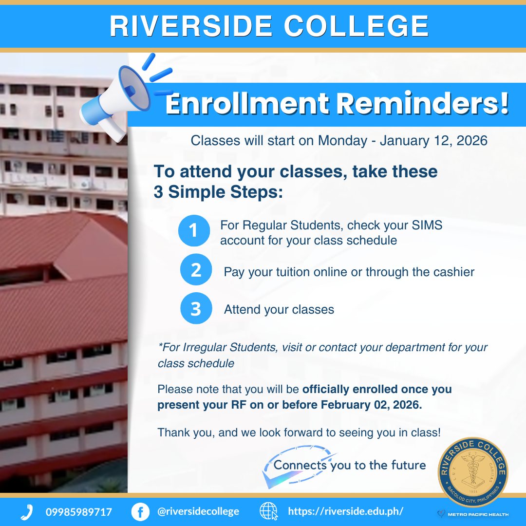 Riverside - We are praying for your success. All the best to our future ...