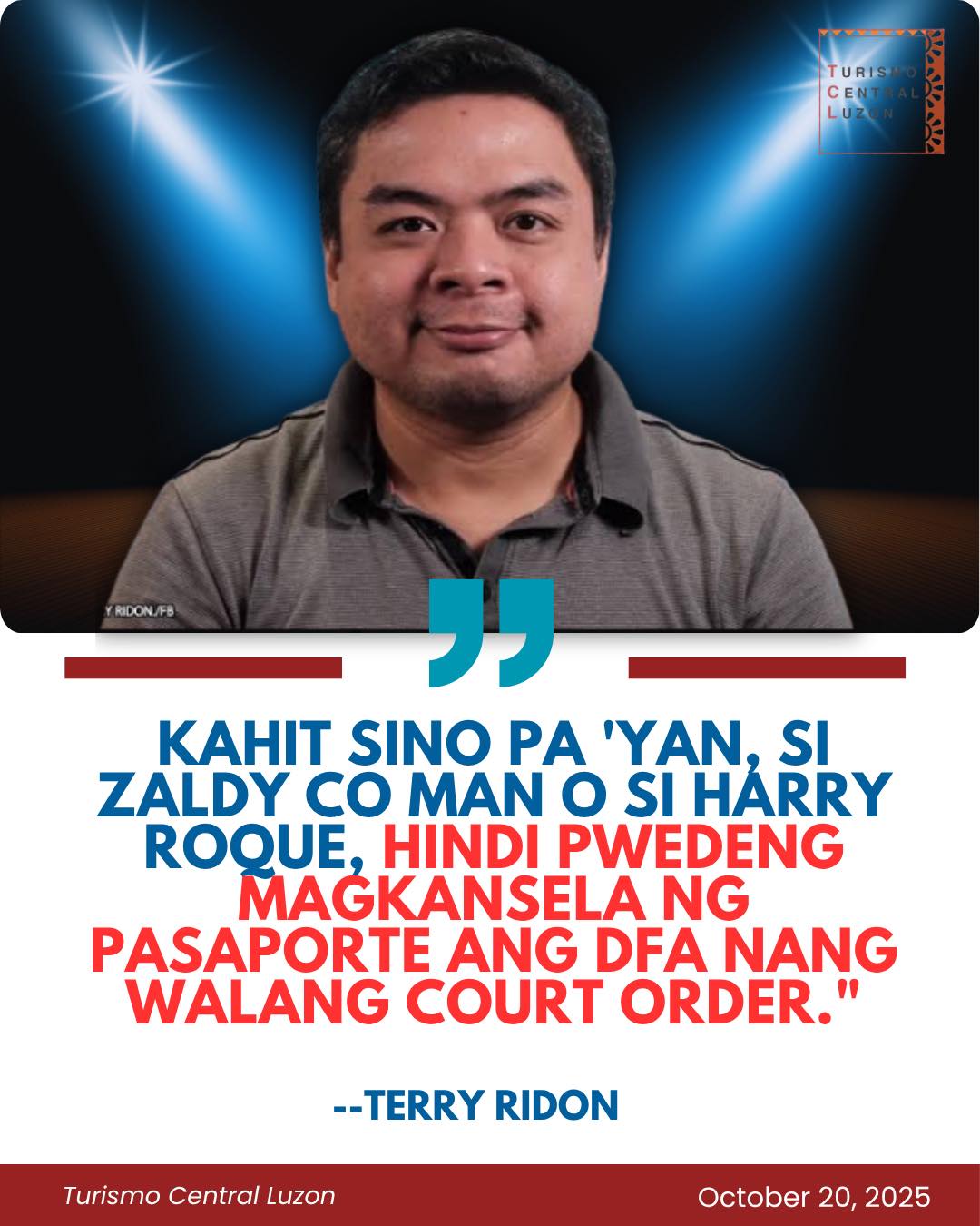 Turismo - RIDON: “DFA CAN’T CANCEL ZALDY CO’S PASSPORT WITHOUT COURT ...