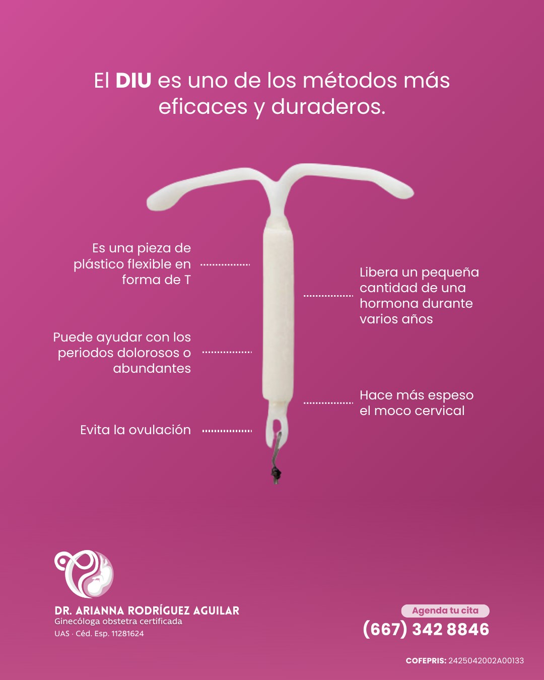 Dra. - El DIU es uno de los métodos anticonceptivos con mayor eficacia ...