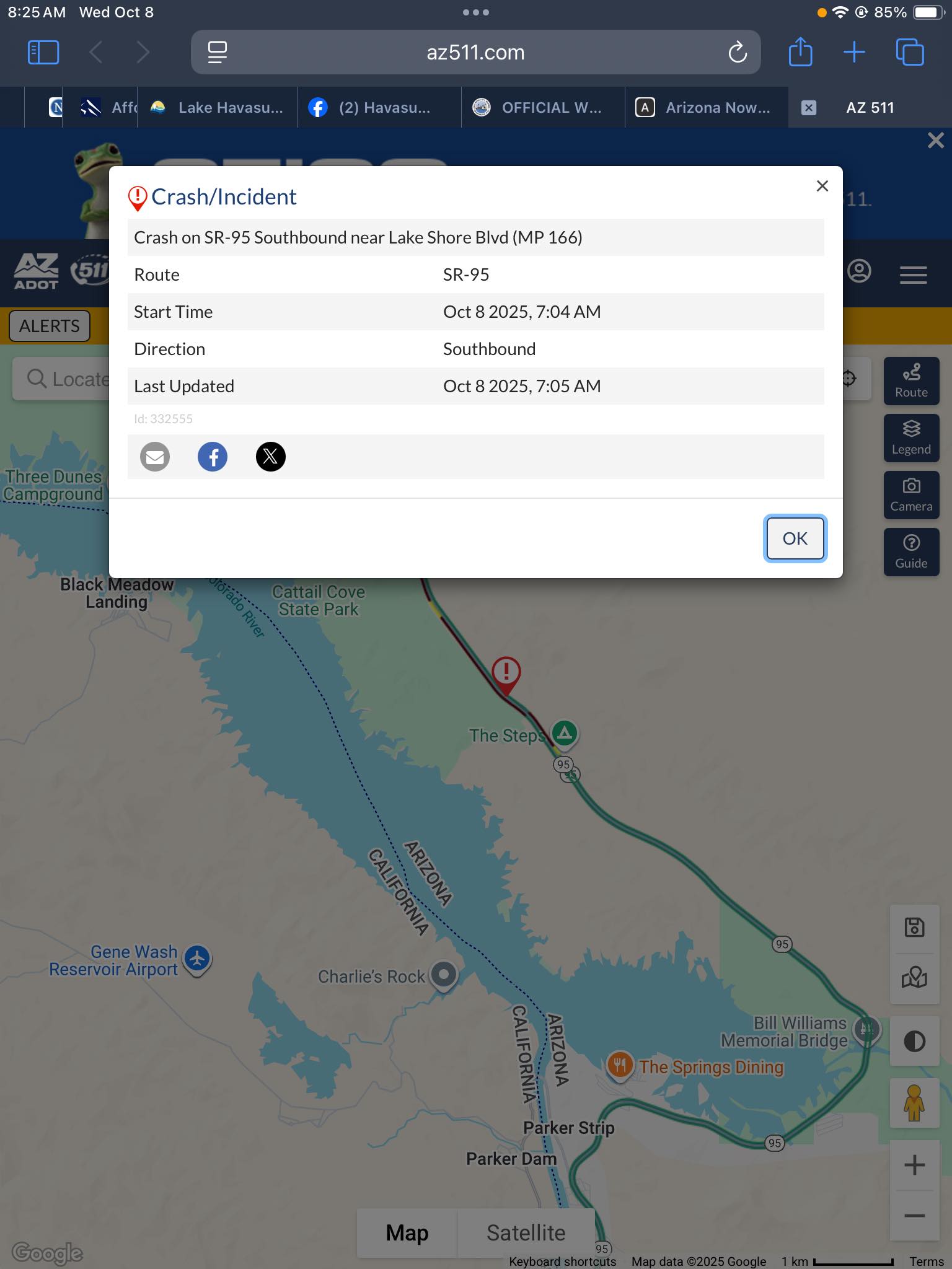 Havasu - Do not know when it will be cleared….but just to let ya know ...